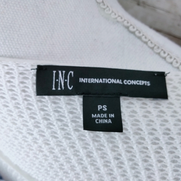 INC Sheer Knit Sweater Blue Sparkle White 787 - Picture 5 of 7